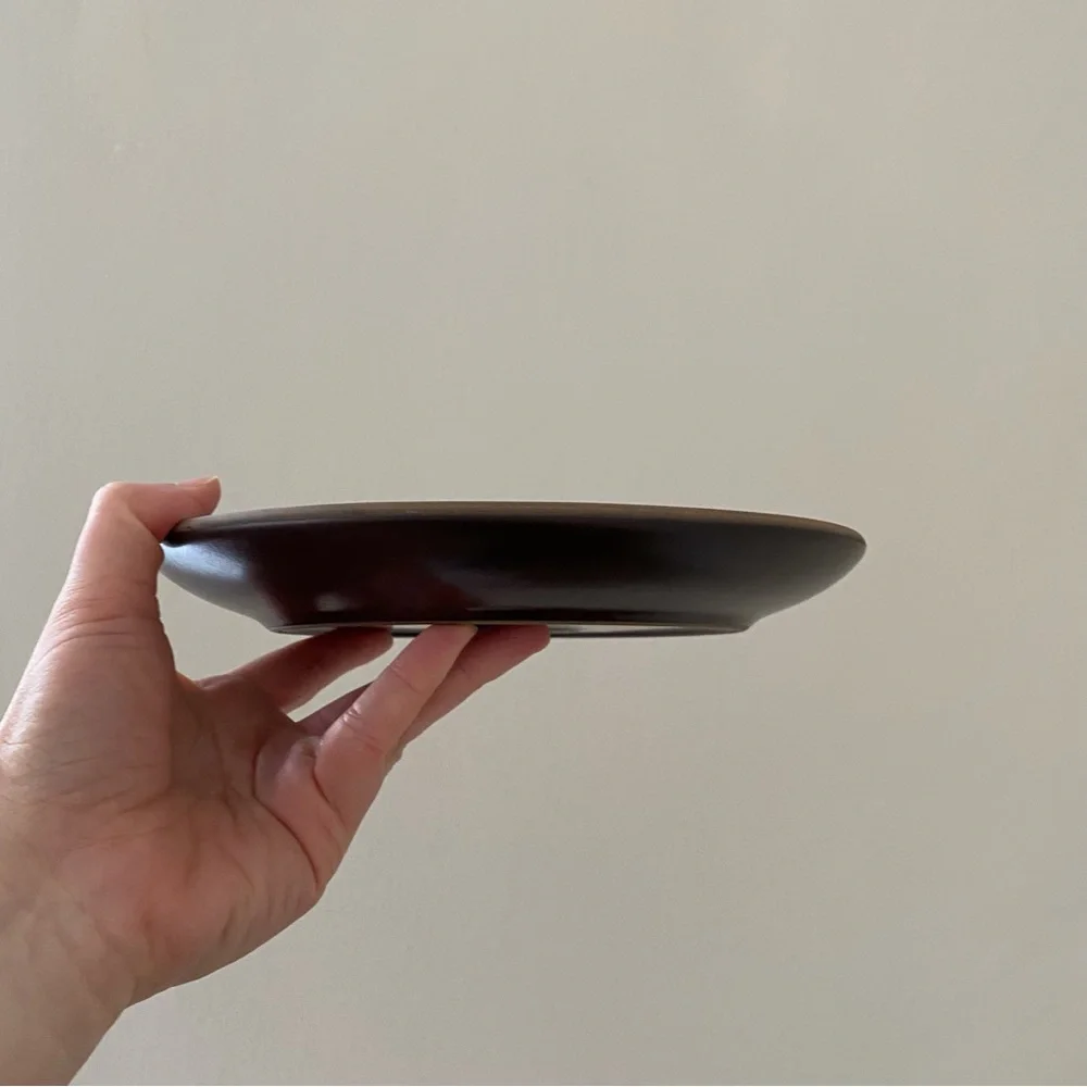 $46 Heath Ceramics Aqua Chocolate Crown Color Coupe Salad Plate 8.25'' Diameter